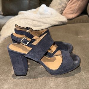 banana republic blue block heels